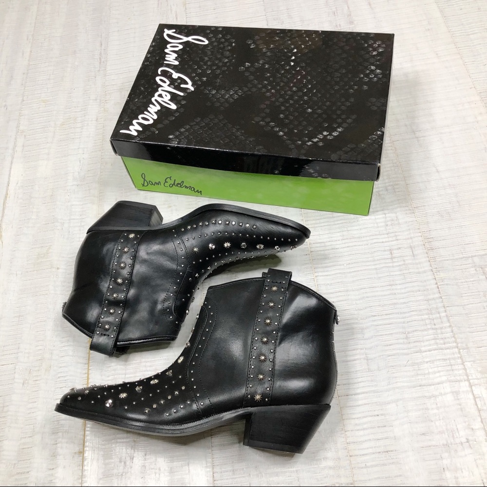 ❤️SOLD❤️ Sam Edelman Brian western ankle boot bootie stud - Picture 5 of 7